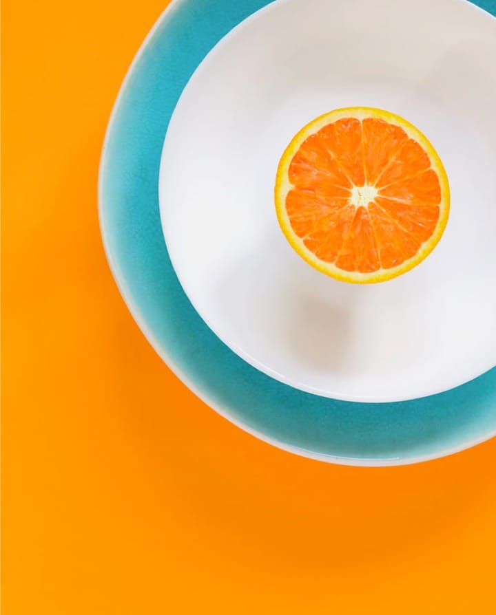 Une partie d'orange coupée